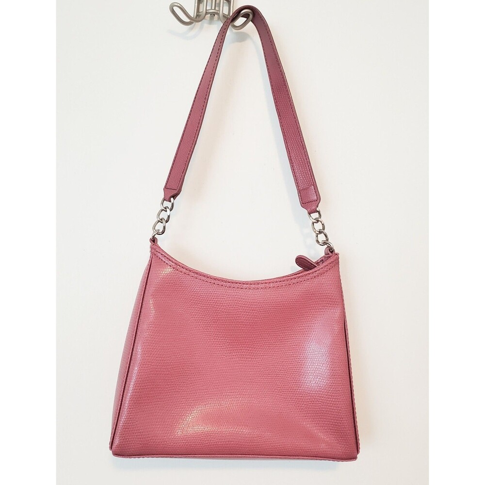 Liz Claiborne Pink Mini Shoulder Bag Y2K Textured Faux Leather Pink Lining - Picture 8 of 16